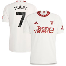 MOUNT #7 M Utd 1:1 Quality Third White Fans Jersey 2023/24 (League Font 联赛字体)