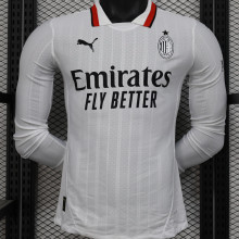 2024/25 AC Milan Away White Player Version Long Sleeve Soccer