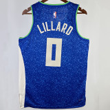 2023/24 Bucks LILLARD #0 Blue City Edition NBA Jerseys