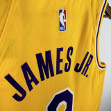 2025 Lakers JAMES JR. #9 Yellow NBA Jerseys 热压