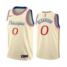 2024 76ers PICHARDSON #0 Khaki NBA Jerseys