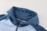 2024 Man City Blue Gray Hoody Zipper Jacket Tracksuit