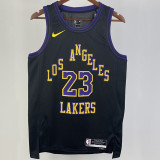 2023/24 Lakers JAMES #23 Black City Edition NBA Jerseys