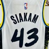 2025 Pacers SIAKAM #43 White City Edition NBA Jerseys