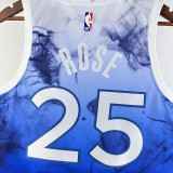 2023/24 Timberwolves ROSE # 25 Blue City Edition NBA Jerseys 热压
