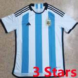 MESSI #10 Argentina 1:1 Quality Home 1:1 Fans Jersey (3 Stars And 3 Stars Font 3星字体) 2022/23
