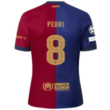 PEDRI #8 BA 1:1 Quality Home Fans Jersey 2024/25 (UCL Font 欧冠字体 有号下广告)