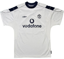 2000/01 M Utd Away White Retro Fans Soccer Jersey