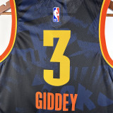 2023/24 KC Thunder GIDDEY #3 Black City Edition NBA Jerseys