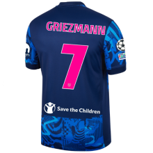 GRIEZMANN #7 ATM Third Blue Fans Jersey 2024/25 （UCL Font 欧冠字体 有号下广告  ）