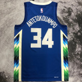 2023 Bucks ANTETOKOUNMPOL #34 Blue City Edition NBA Jerseys