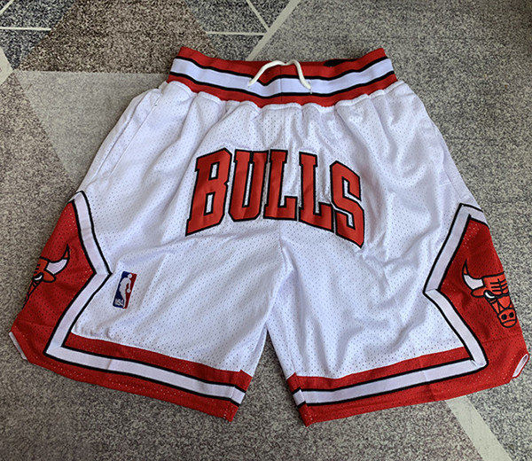 Bulls White Four Bags NBA Pants