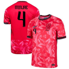 MINJAE #4 South Korea Home Red Fans Soccer Jersey 2024/25