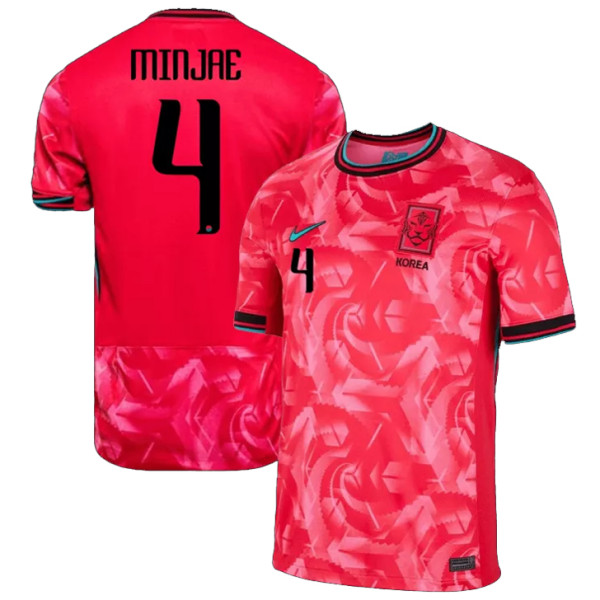 MINJAE #4 South Korea Home Red Fans Soccer Jersey 2024/25