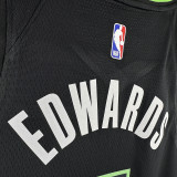 2024 Timberwolves EDWARDS #5 Black NBA Jerseys 热压