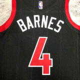 2023 Toronto Raptors BARNES #4 Black NBA Jerseys