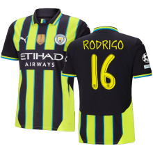 RODRIGO #16 Man City 1:1 Quality Away Fans Soccer Jersey 2024/25 （UCL Font)
