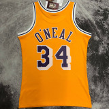 2023 Lakers BRYANT #34 Yellow Retro NBA Jerseys 热压