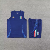 2025 Italy Sapphire Blue Vest Training Jersey(A Set)