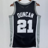 1998/99 Spurs DUNCAN #21 Black Retro NBA Jerseys 热压