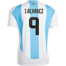 J. Á LVAREZ # 9 Argentina Home Fans Soccer Jersey 2024/25