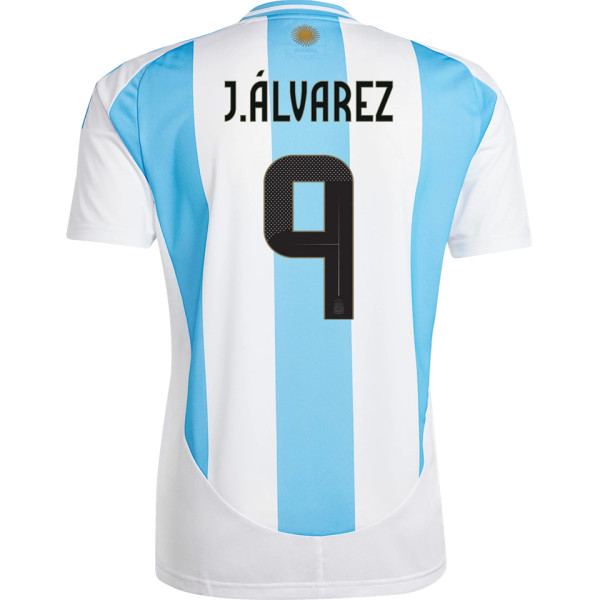 J. Á LVAREZ # 9 Argentina Home Fans Soccer Jersey 2024/25