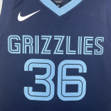 2023/24 Grizzlies SMART #36 Dark Blue NBA Jerseys Hot Pressed