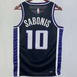2023/24 Kings SABONIS #10 Black NBA Jerseys 热压