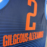 2023/24 KC Thunder GILGEOUS-ALEXANDER #2 Blue Stripe NBA Jerseys