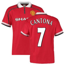 1998-1999 M Utd Home CANTONA #7 Retro Soccer Jersey (UCL Font 欧冠体)