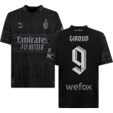 GIROUD #9 AC Milan x PUMA x Pleasures 4Th Black Fans Jersey 2023/24 欧冠体
