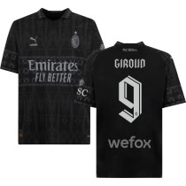 GIROUD #9 AC Milan x PUMA x Pleasures 4Th Black Fans Jersey 2023/24 欧冠体