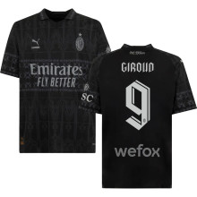 GIROUD #9 AC Milan x PUMA x Pleasures 4Th Black Fans Jersey 2023/24 欧冠体