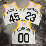 2023 Jazz CLARKSON #00 White NBA Jerseys