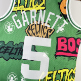 1907/08 Celtics GARNETT #5 Green Retro NBA Jerseys 热压