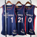 2023/24 76ers MAXEY #0 Sapphire Blue City Edition NBA Jerseys 热压