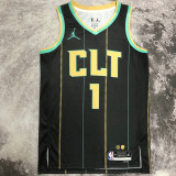 2023 Hornets BALL #1 Black City Edition NBA Jerseys