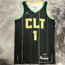 2023 Hornets BALL #1 Black City Edition NBA Jerseys