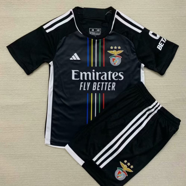 2023/24 Benfica Away Black Kids Soccer Jersey