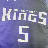 2023/24 Kings FOX #5 Purple NBA Jerseys 热压