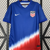 REYNA #7 #7 U.S 1:1 Quality Away Blue Red Fans Soccer Jersey 2024/25