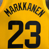 2023 Jazz MARKKANEN #23 Yellow NBA Jerseys