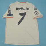 2013/14 RM White Home Retro Player Version Long Sleeve Soccer Jersey 球员版