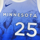 2023/24 Timberwolves ROSE # 25 Blue City Edition NBA Jerseys 热压