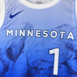 2023/24 Timberwolves ANDERSON #1 Blue City Edition NBA Jerseys 热压