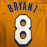 BRYANT # 8 Lakers Yellow Mitchell Ness Retro Jerseys