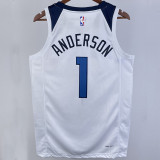 2023/24 Timberwolves ANDERSON #1 White NBA Jerseys