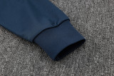 2024 France Sapphire Blue Hoody Zipper Jacket Tracksuit