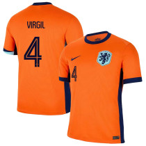 VIRGIL #4 NL Home Orange Fans Soccer Jersey 2024/25