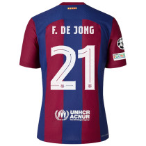 F. DE JONG #21 BA 1:1 Quality Home Fans Jersey 2023/24 (UCL Font 欧冠字体)